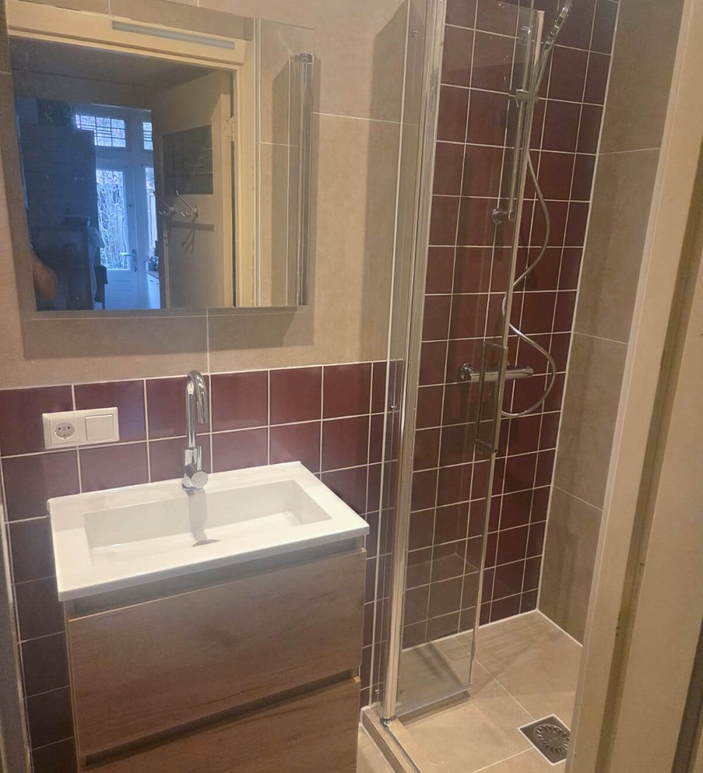 Badkamermeubel en verlichting na renovatie